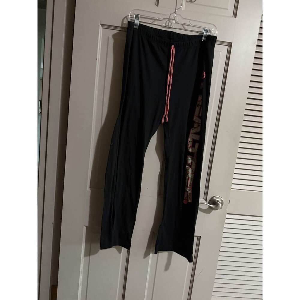 RealTree Women's Size Medium Black w/ Camoflage Logo Relaxed Fit Sleep Pant